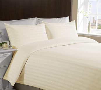 Self Striped- Cream King Size Bed Sheets Set 110×100