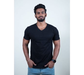 Moffi V-Neck Tshirt Black