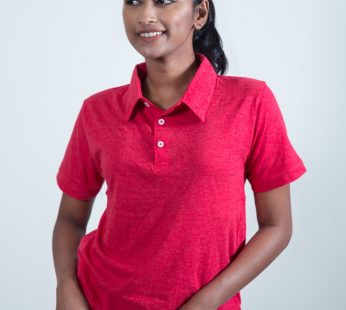 Moffi V-Neck Polo Tshirt Unisex Red