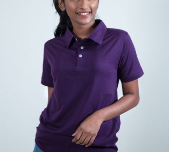 Moffi V-Neck Polo Tshirt Unisex Purple