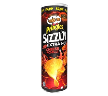 Pringles Sizzln Extra Hot Cheese N Chilli 160g