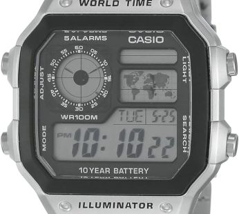 Casio – AE-1200WHD-1A – Sports – Men’s Watch – Digital Quartz – LCD Dial – Grey Steel Strap