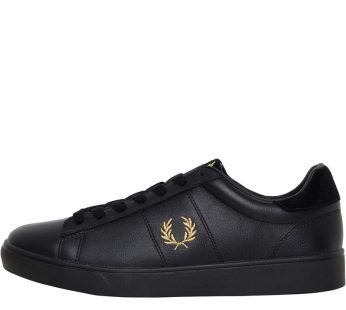 Fred Perry Spencer Tumbled Leather Trainers Black