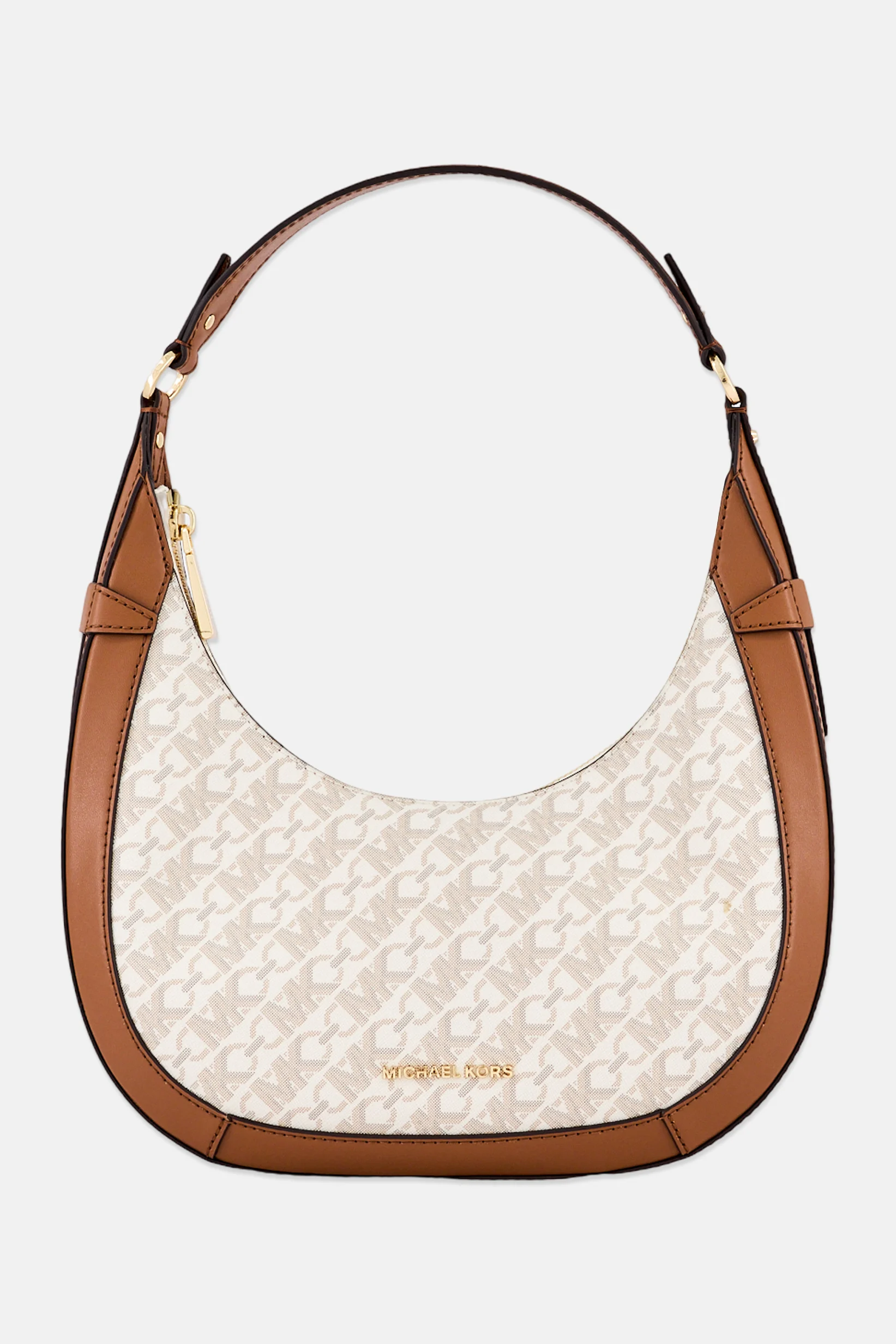 196237766090_FRONT_1 Michael Kors - Women Empire Signature Logo Preston Shoulder Bag, Beige - Image 1