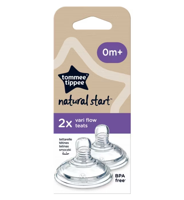 01 Tommee Tippee - Closer to Nature Vari Flow Teat, Pack of 2 - Image 1