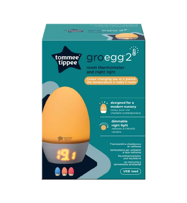 07 Tommee Tippee - GroEgg2 Gentle Glow Night Light and Digital Colour Changing Room Thermometer with Temperature Display - Image 1