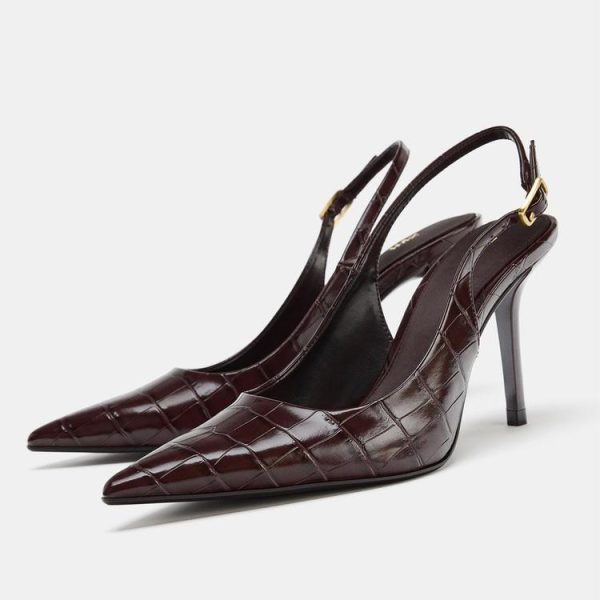 ZARA - EMBOSSED SLINGBACK SHOES
