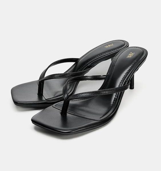 Zara - Leather Strappy Heel Sandals