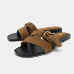 ZARA - BUCKLED SPLIT SUEDE SANDALS