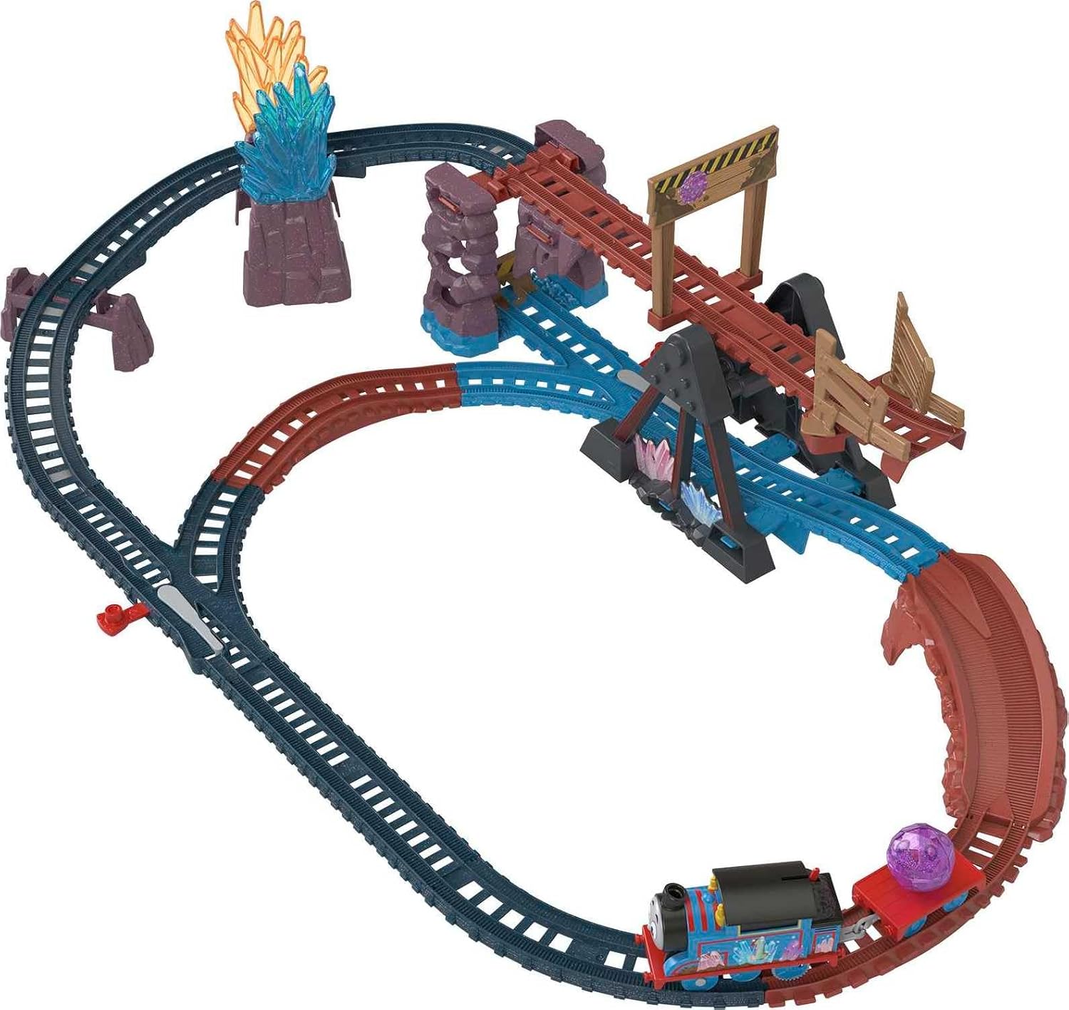 71mQaKtDqOL._AC_SL1500_ Thomas & Friends Crystal Caves Adventure Set with Motorized Thomas Train & 8 Ft of Track - Image 1