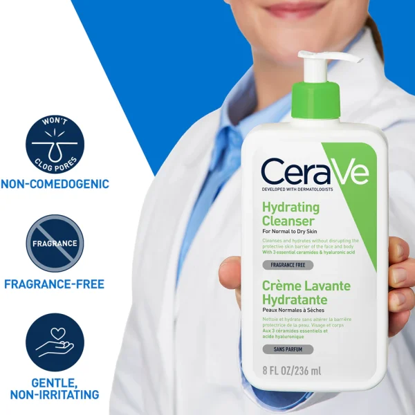 CeraVe Cleansers Hydrating Cleanser Cleansing Emulsion with Moisturising Effect 236ml - Pre Order