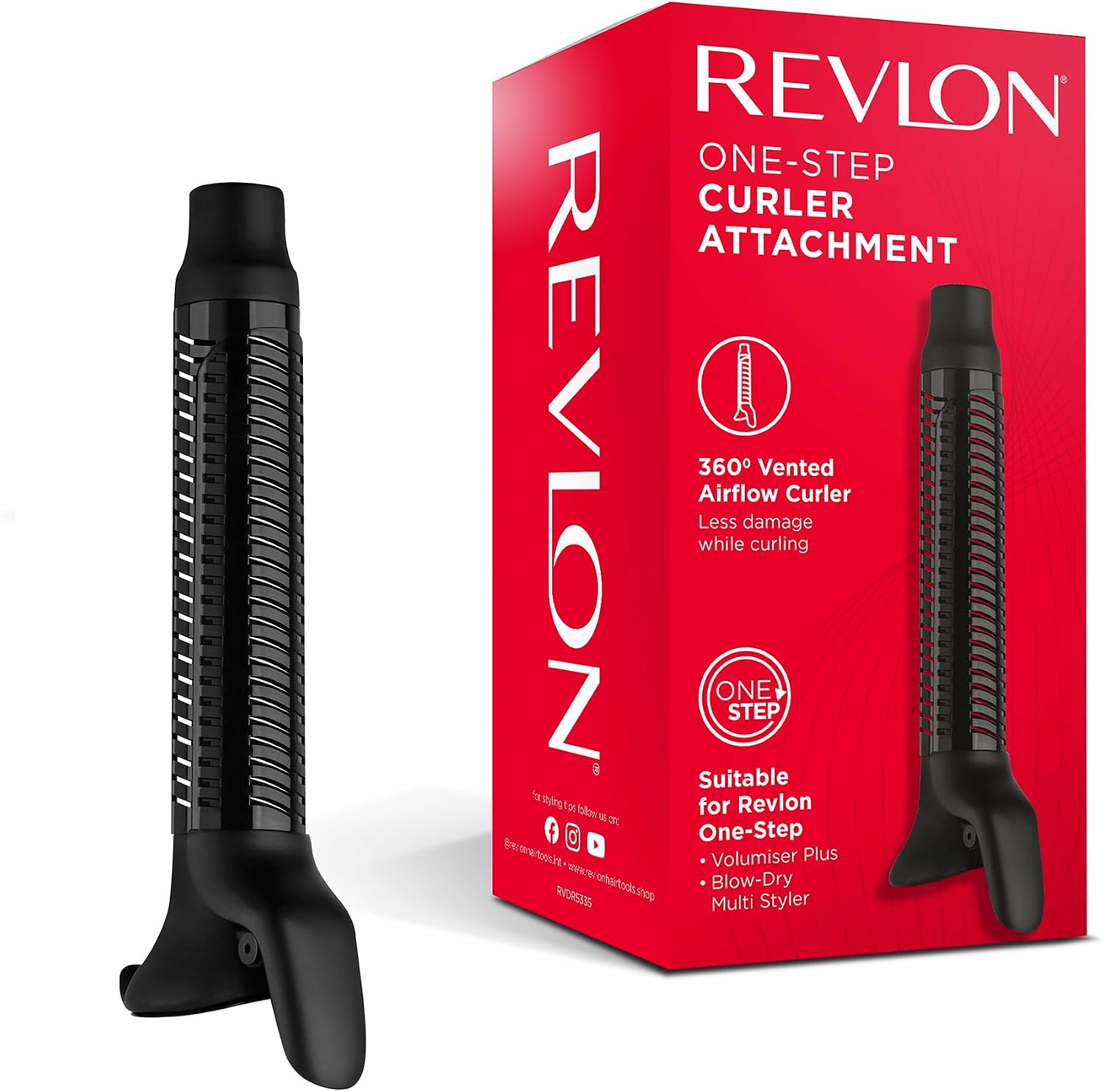 71lntIIBMJL._AC_SL1500_ Revlon One-Step 360° Vented Curler Head Attachment Black - Pre Order - Image 1