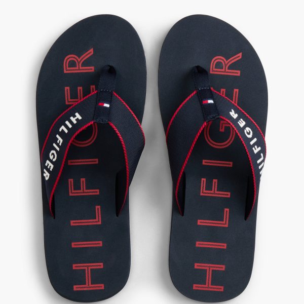 Tommy Hilfiger Logo Embroidery Webbing Strap Flip-Flops - Pre Order